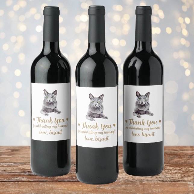 Rótulo De Garrafa De Cerveja Casamento de Gato Personalizado (Criador carregado)