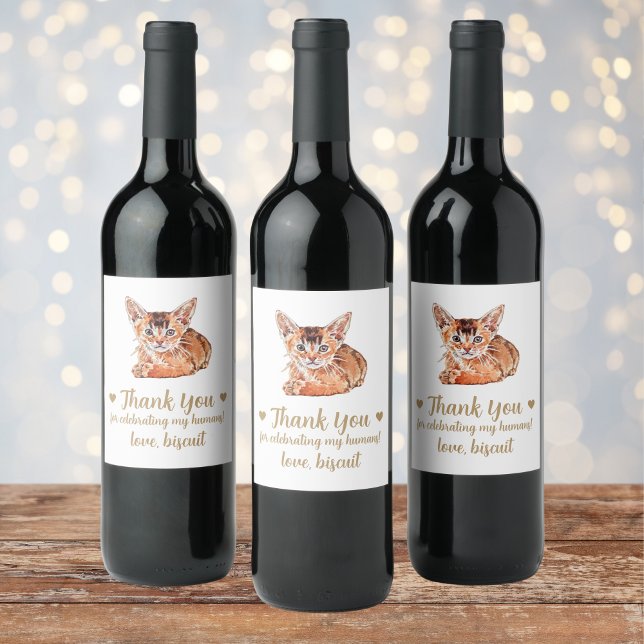 Rótulo De Garrafa De Cerveja Casamento de Gato Personalizado (Criador carregado)