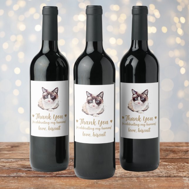 Rótulo De Garrafa De Cerveja Casamento de Gato Personalizado (Criador carregado)