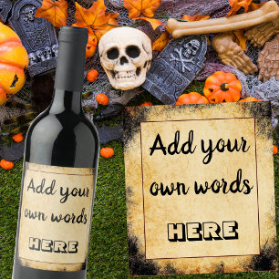 Rótulo De Garrafa De Cerveja Casamento de Halloween Grunge Vintage