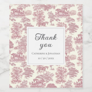 Rótulo De Garrafa De Cerveja Casamento de Horros Rosa-Rosa-Rosa-Picante Elegant