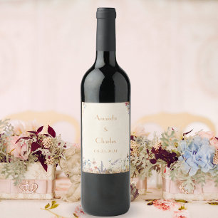 Rótulo De Garrafa De Cerveja Casamento de Jardim de Borboleta Vintage Boho