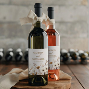 Rótulo De Garrafa De Cerveja Casamento de Jardim Floral de Flores Silvestres Bo