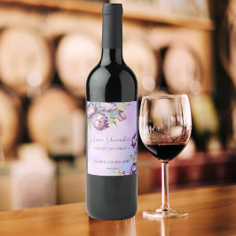 Rótulo De Garrafa De Cerveja Casamento de lilac wisteria de púrpura Elegante