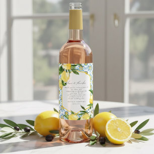 Rótulo De Garrafa De Cerveja Casamento de Limão Mediterrâneo