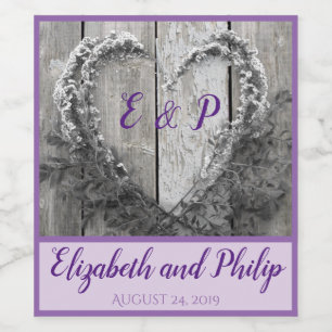 Rótulo De Garrafa De Cerveja Casamento de madeira do celeiro rústico elegante