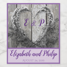 Rótulo De Garrafa De Cerveja Casamento de madeiras rústicas com celeiro floral