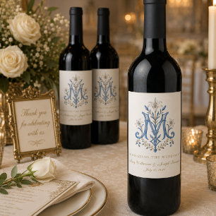 Rótulo De Garrafa De Cerveja Casamento de Maria Monograma Católica Bênção Casam