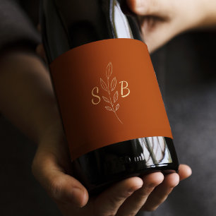 Rótulo De Garrafa De Cerveja Casamento de Monograma Moderno e Minimalista Elega
