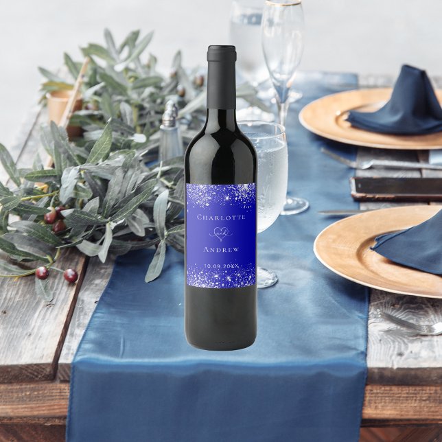 Rótulo De Garrafa De Cerveja Casamento de noiva azul-real (Criador carregado)