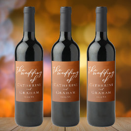 Rótulo De Garrafa De Cerveja Casamento de outono da Tipografia Laranja Rustic B