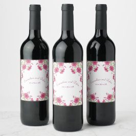 Rótulo De Garrafa De Cerveja Casamento de Rosa Rosa Brilhante