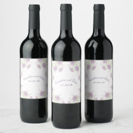 Rótulo De Garrafa De Cerveja Casamento de Rosa Roxa Lavanda