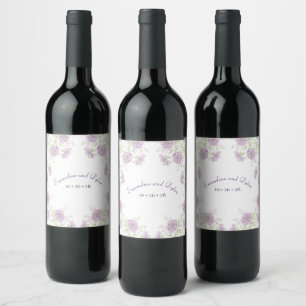 Rótulo De Garrafa De Cerveja Casamento de Rosa Roxa Lavanda