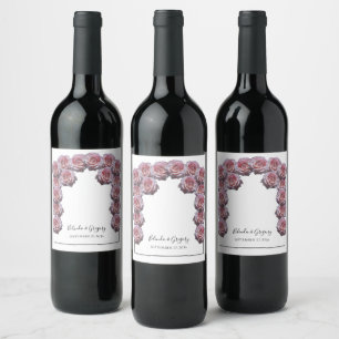 Rótulo De Garrafa De Cerveja Casamento de Rosas rosas claro
