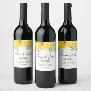 Rótulo De Garrafa De Cerveja Casamento De Verão De Lemon Boho Moderno Obrigado