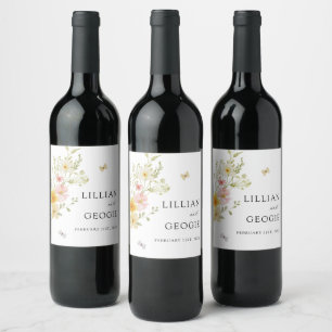 Rótulo De Garrafa De Cerveja Casamento de Verão de Primavera de Flor Selvagem M