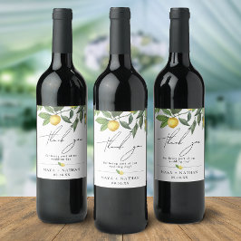 Rótulo De Garrafa De Cerveja Casamento de Verão Limão Verdura Obrigado