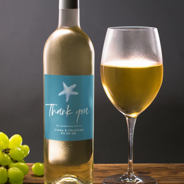 Rótulo De Garrafa De Cerveja Casamento de Verão no Mar Azul Profundo (Criador carregado)