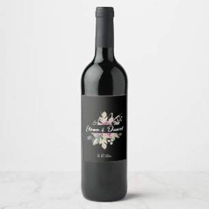 Rótulo De Garrafa De Cerveja Casamento de vestido preto minimalista de rosa de