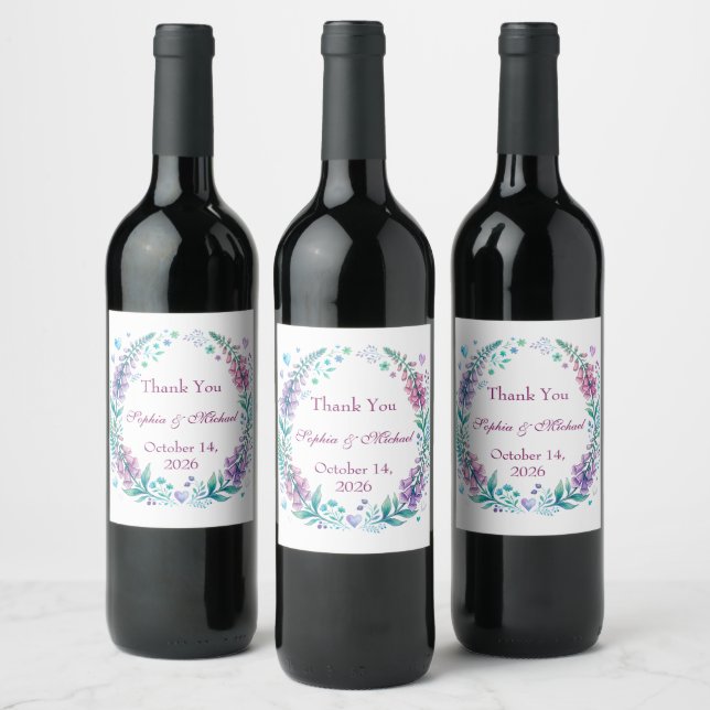 Rótulo De Garrafa De Cerveja Casamento digitalis raposas românticas (Garrafas)