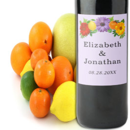 Rótulo De Garrafa De Cerveja Casamento do Jardim Floral de Citrus