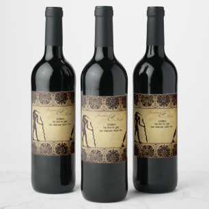 Rótulo De Garrafa De Cerveja Casamento egípcio antigo do deus Thoth, do Quill