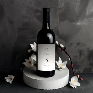 Rótulo De Garrafa De Cerveja Casamento Elegante Branco Negro da Magnolia Clássi
