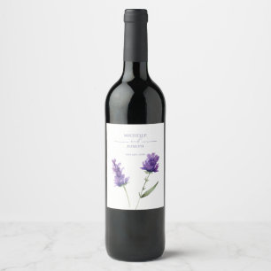 Rótulo De Garrafa De Cerveja Casamento Elegante De Aquarela Da Blisa De lavanda