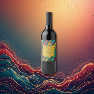 Rótulo De Garrafa De Cerveja Casamento Elegante de Destino Africano