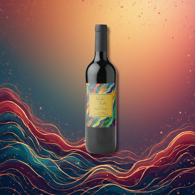 Rótulo De Garrafa De Cerveja Casamento Elegante de Destino Africano (Criador carregado)