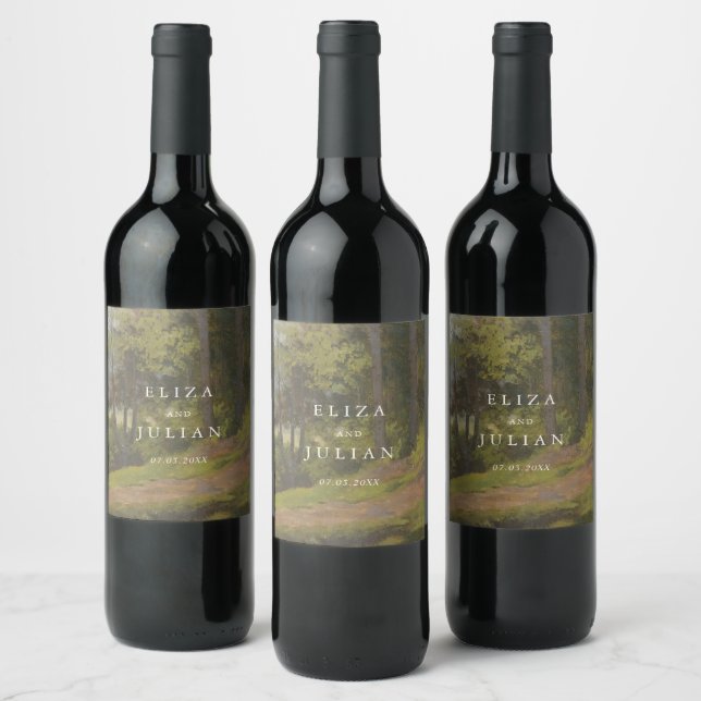 Rótulo De Garrafa De Cerveja Casamento Elegante Floresta Rústica (Garrafas)