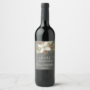 Rótulo De Garrafa De Cerveja Casamento Elegante Letra Cursiva Cinza de Inverno
