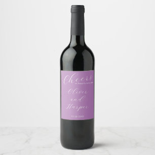 Rótulo De Garrafa De Cerveja Casamento Elegante Letra Simples Lavanda