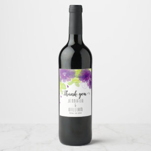 Rótulo De Garrafa De Cerveja Casamento etéreo roxo violeta da caligrafia das