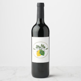 Rótulo De Garrafa De Cerveja Casamento Falso Limão Limão Limoncello Aquarela Do