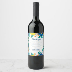 Rótulo De Garrafa De Cerveja Casamento Floral Amarelo Chic - Obrigado Mensagem