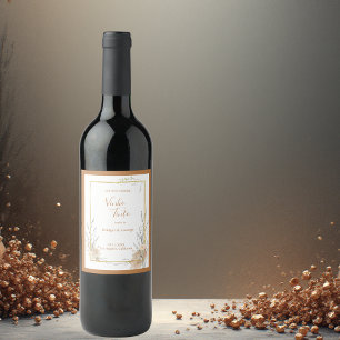 Rótulo De Garrafa De Cerveja Casamento Floral Beige Rustic
