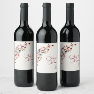 Rótulo De Garrafa De Cerveja Casamento Floral Botânico Artístico de Luxo Paisle
