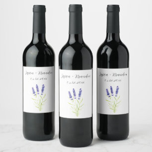 Rótulo De Garrafa De Cerveja Casamento Floral de Flor de lavanda Purple Waterco