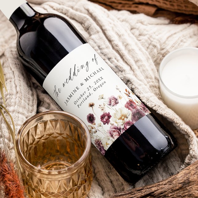 Rótulo De Garrafa De Cerveja Casamento Floral de Prados Russos de Autumn Marsal (Criador carregado)