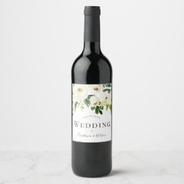 Rótulo De Garrafa De Cerveja Casamento Floral de Vinho Espumante Branco