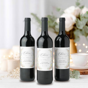 Rótulo De Garrafa De Cerveja Casamento Floral do Jardim do Primavera de Pastel 