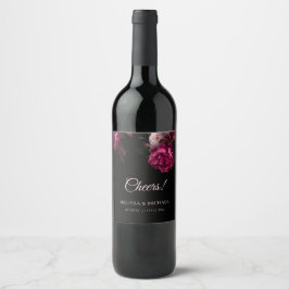 Rótulo De Garrafa De Cerveja Casamento Floral Fino Vintage Artístico Escuro Che