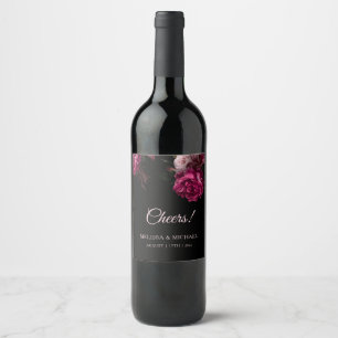 Rótulo De Garrafa De Cerveja Casamento Floral Fino Vintage Artístico Escuro Che