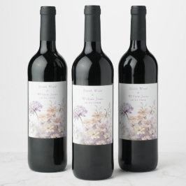 Rótulo De Garrafa De Cerveja Casamento floral lilás romântico