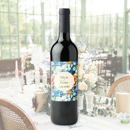 Rótulo De Garrafa De Cerveja Casamento Floral Ousado e Elegante