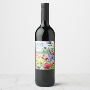 Rótulo De Garrafa De Cerveja Casamento Floral Personalizado