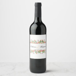 Rótulo De Garrafa De Cerveja Casamento Floral Pêssego