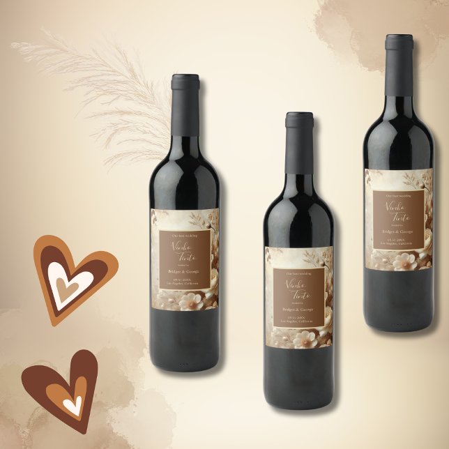 Rótulo De Garrafa De Cerveja Casamento Floral Romântico Dreamy (Criador carregado)